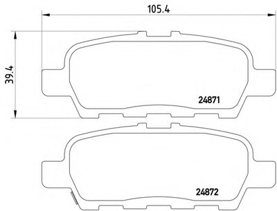 Колодки тормозные (задние) Nissan Tiida/Teana/Murano 08-/Suzuki Grand Vitara 05- (105.6x39.4x13.8)