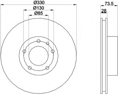 Диск тормозной (задний) Porsche Cayenne/VW Touareg 3.0-4.2 TDI 02- (330x28) PRO+
