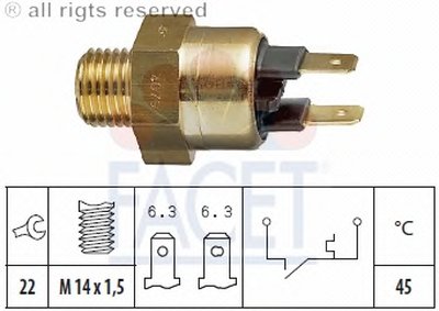 термовыключатель, сигнальная лампа охлаждающей жидкости FACET купить