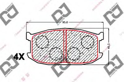 Комплект тормозных колодок, дисковый тормоз DJ PARTS купить