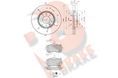 Комплект тормозов, дисковый тормозной механизм R BRAKE купить
