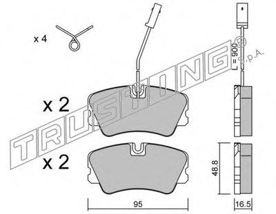 Комплект тормозных колодок, дисковый тормоз TRUSTING купить