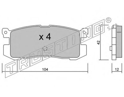 Комплект тормозных колодок, дисковый тормоз TRUSTING купить