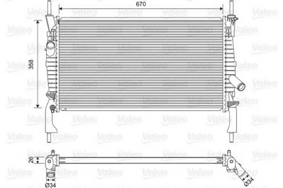 Радиатор охлаждения Ford Transit 2.2/2.4/3.2TDCi 06-14 (-AC)