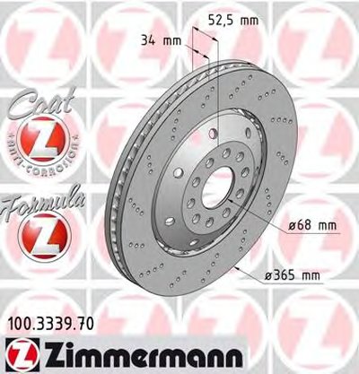 Тормозной диск FORMULA Z BRAKE DISC ZIMMERMANN купить