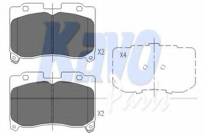 Комплект тормозных колодок, дисковый тормоз KAVO PARTS купить