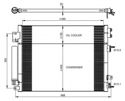 Радиатор кондиционера (с осушителем) Chrysler 300C 3.0-6.4 11-