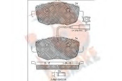 Комплект тормозных колодок, дисковый тормоз R BRAKE купить