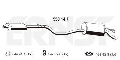 Глушитель выхлопных газов конечный; Средний / конечный глушитель ОГ ERNST купить
