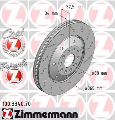 Тормозной диск FORMULA Z BRAKE DISC ZIMMERMANN купить