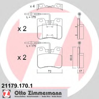 Комплект тормозных колодок, дисковый тормоз ZIMMERMANN купить