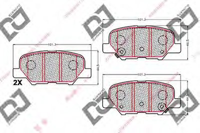 Комплект тормозных колодок, дисковый тормоз DJ PARTS купить