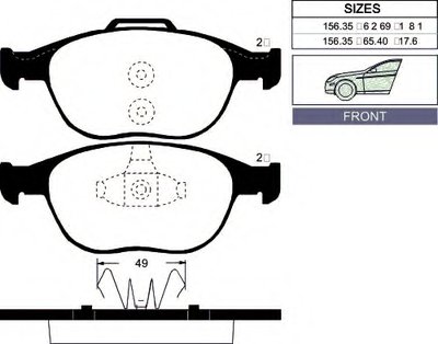 Комплект тормозных колодок, дисковый тормоз Front brake pads for FORD/MAZDA GOODWILL купить