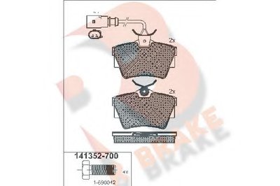 Комплект тормозных колодок, дисковый тормоз R BRAKE купить