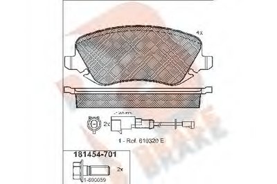 Комплект тормозных колодок, дисковый тормоз R BRAKE купить