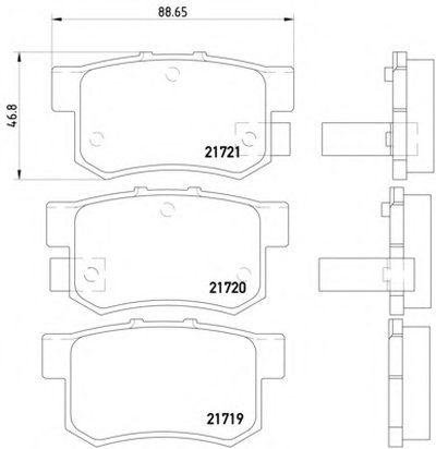 Колодки тормозные (задние) Honda Accord IV/Civic VI/VII/VIII (Akebono) Q+