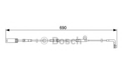 Датчик износа тормозных колодок (передних) (R) BMW 5 (E60/E61) 04-10 (L=690mm)