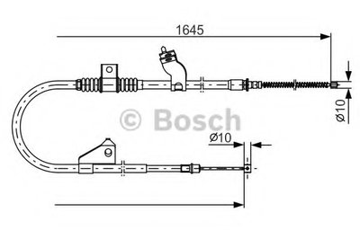 Трос ручника (задний) (R) Peugeot 4007/Mitsubishi Outlander II 06- (1645/1435mm)