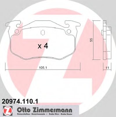 Комплект тормозных колодок, дисковый тормоз ZIMMERMANN купить