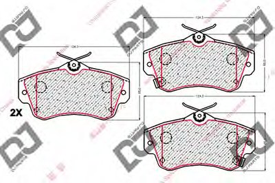 Комплект тормозных колодок, дисковый тормоз DJ PARTS купить