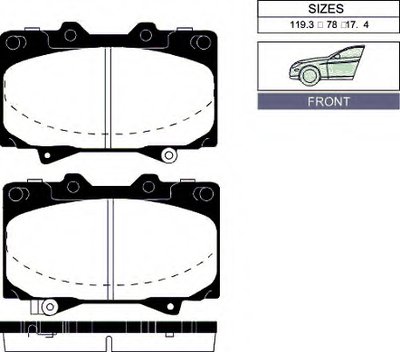 Комплект тормозных колодок, дисковый тормоз Front brake pads for TOYOTA/MITSUBISHI GOODWILL купить