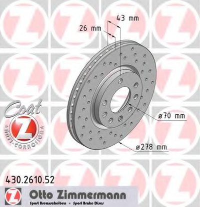 Тормозной диск SPORT BRAKE DISC COAT Z ZIMMERMANN купить