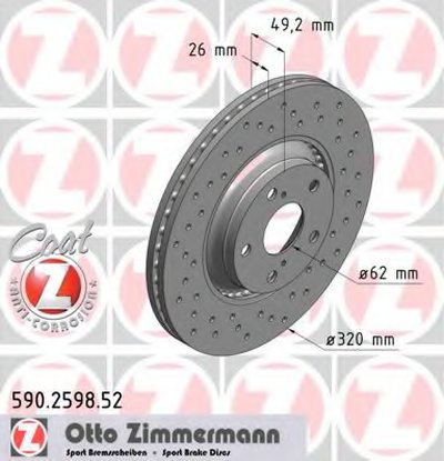 Тормозной диск SPORT BRAKE DISC COAT Z ZIMMERMANN купить