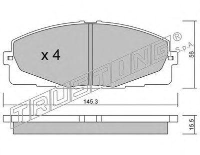 Комплект тормозных колодок, дисковый тормоз TRUSTING купить