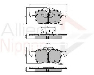 Комплект тормозных колодок, дисковый тормоз ANL Braking COMLINE купить