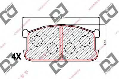 Комплект тормозных колодок, дисковый тормоз DJ PARTS купить