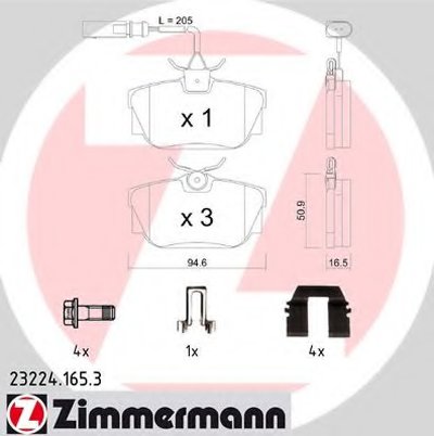 Комплект тормозных колодок, дисковый тормоз ZIMMERMANN купить