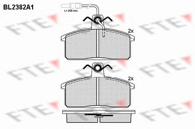 Комплект тормозных колодок, дисковый тормоз FTE купить