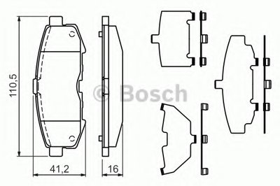 Комплект тормозных колодок, дисковый тормоз BOSCH Купить