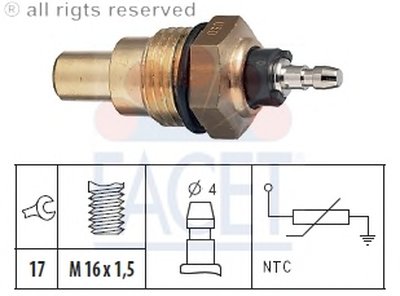 Датчик, температура охлаждающей жидкости; Датчик, температура охлаждающей жидкости; Датчик, температура охлаждающей жидкости FACET купить