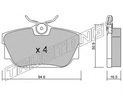 Комплект тормозных колодок, дисковый тормоз TRUSTING купить
