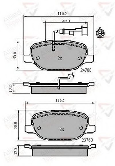 Комплект тормозных колодок, дисковый тормоз ANL Braking COMLINE купить