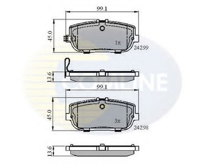 Комплект тормозных колодок, дисковый тормоз Comline COMLINE купить