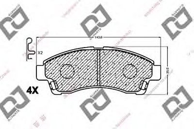 Комплект тормозных колодок, дисковый тормоз DJ PARTS купить