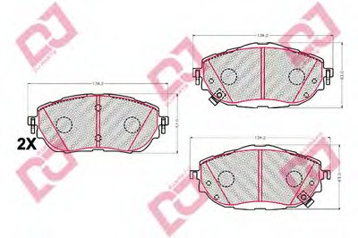 Комплект тормозных колодок, дисковый тормоз DJ PARTS купить