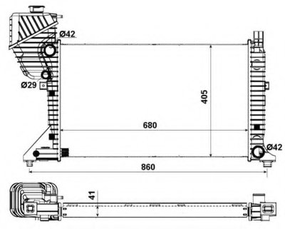 Радиатор охлаждения MB Sprinter 2.2-2.7CDI 00-06 (Economy Class)