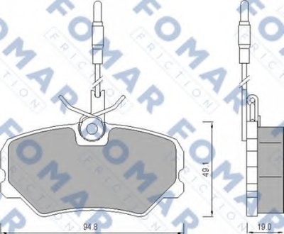 Комплект тормозных колодок, дисковый тормоз FOMAR Friction купить