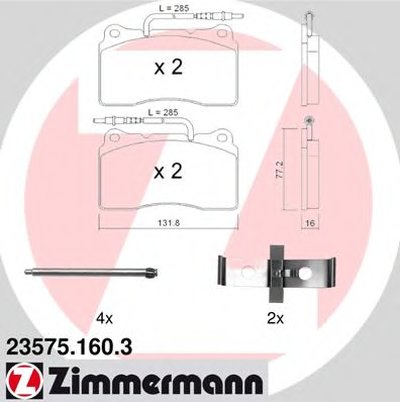 Комплект тормозных колодок, дисковый тормоз ZIMMERMANN купить