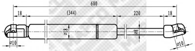 Газовая пружина, крышка багажник MAPCO купить