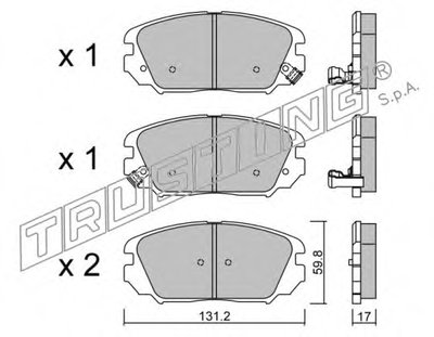 Комплект тормозных колодок, дисковый тормоз TRUSTING купить