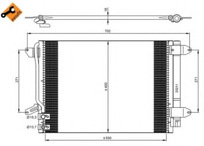 Радиатор кондиционера (с осушителем) VW Jetta 1.2-2.5 10-