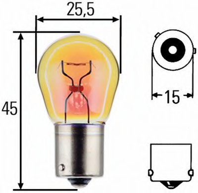 Лампа накаливания, фонарь указателя поворота; Лампа накаливания, фонарь указателя поворота HELLA Придбати
