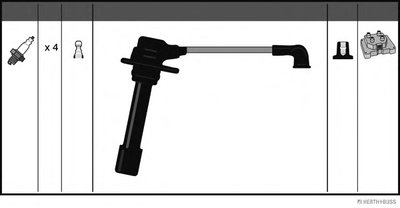 Комплект проводов зажигания HERTH+BUSS JAKOPARTS купить