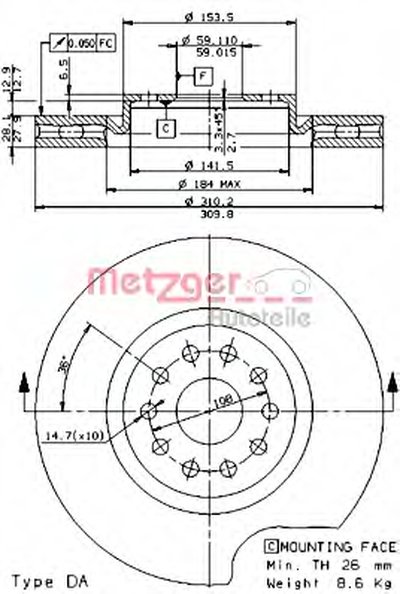 Тормозной диск AP METZGER купить