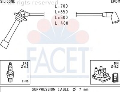 Комплект проводов зажигания FACET купить