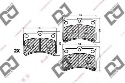 Комплект тормозных колодок, дисковый тормоз DJ PARTS купить